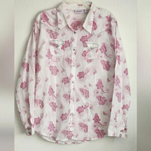 Wrangler Women's Snap Close, Cuffs, & Pockets Yoke Front & Back Long Sleeves XXL